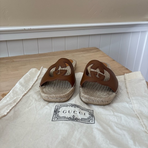 Gucci Espadrille Sandals with Brown Leather: Size 11 Men’s US main image 4